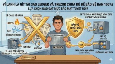 Giải đáp ví lạnh là gì và tại sao Ledger, Trezor chưa đủ bảo mật 100% nếu không sử dụng ví thép LC Seed Vault để bảo vệ 24 từ khóa khôi phục.